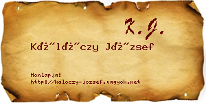Kálóczy József névjegykártya