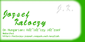 jozsef kaloczy business card